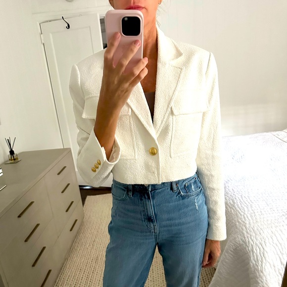Cream boucle Chanel style cropped suit jacket - Picture 9 of 11
